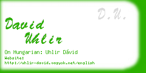 david uhlir business card